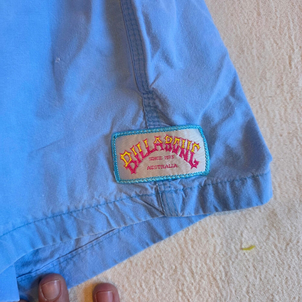 Vintage 80s Billabong Made in USA Light Blue Cotton Canvas Shorts Men's 34 - Picture 5 of 7